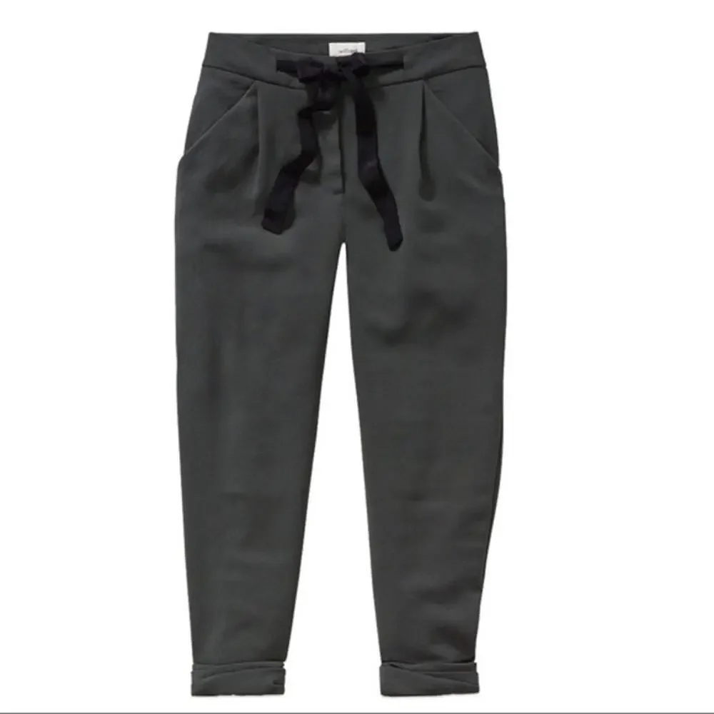 Aritzia Wilfred Allant Cropped Tie Waist Pant Charcoal Size 6 - Picture 1 of 11